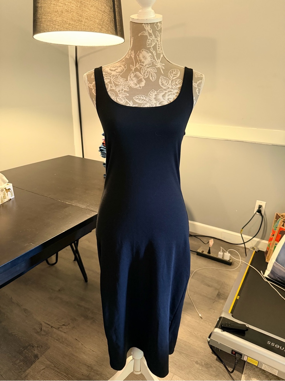 Zara Bodycon Black Midi Dress Large